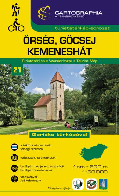 Őrség, Göcsej, Kemeneshát turistatérkép 1:60000 - Goricko térképével