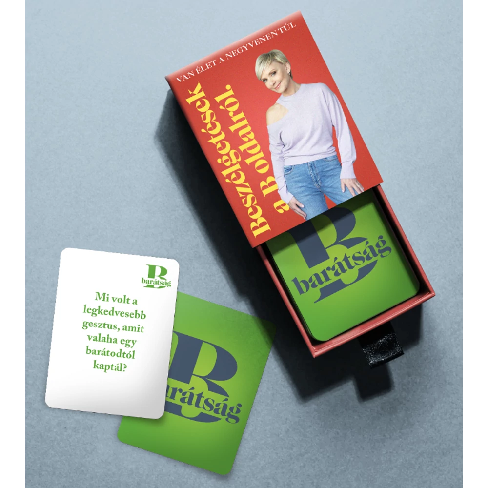 Beszélgetések a B oldalról - Van élet a negyvenen túl - kártya - Jakupcsek Gabriella - Napos B oldal