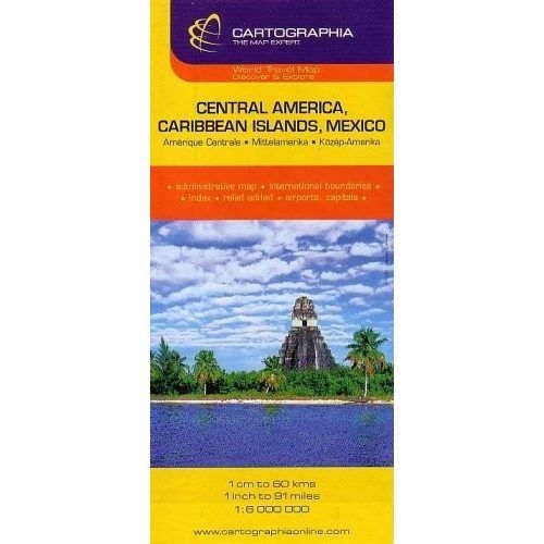 Közép-Amerika, Mexikó és a Karib-szigetek térkép - 1:6000000