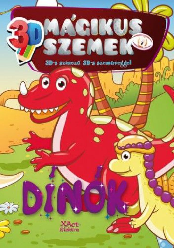 Dinók - Mágikus szemek - 3D kifestő