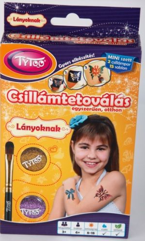 Csillámtetoválás készlet - Lányos