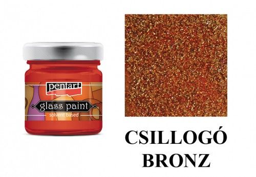 Alkoholos üvegfesték csillogó 30ml BRONZ
