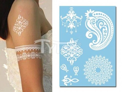 Fehér henna tetoválás-MANDALA