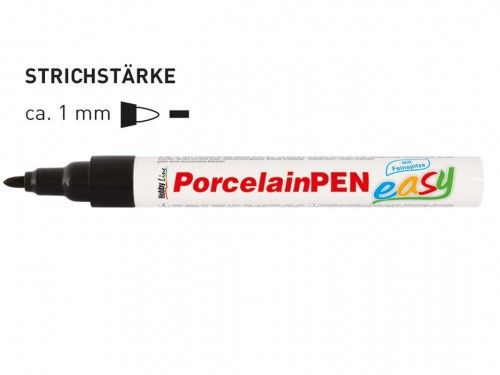 Égethető porceclán filctoll Fekete